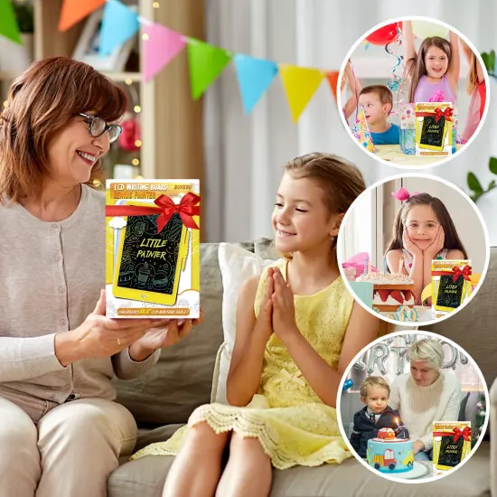 LCD Writing Tablet Doodle Board,10.5 inch Colorful Drawing Pad,Electronic Drawing Tablet, Drawing Pads,Travel Gifts for Kids Ages 3 4 5 6 7 8 Year Old Girls Boys (Yellow) {5}