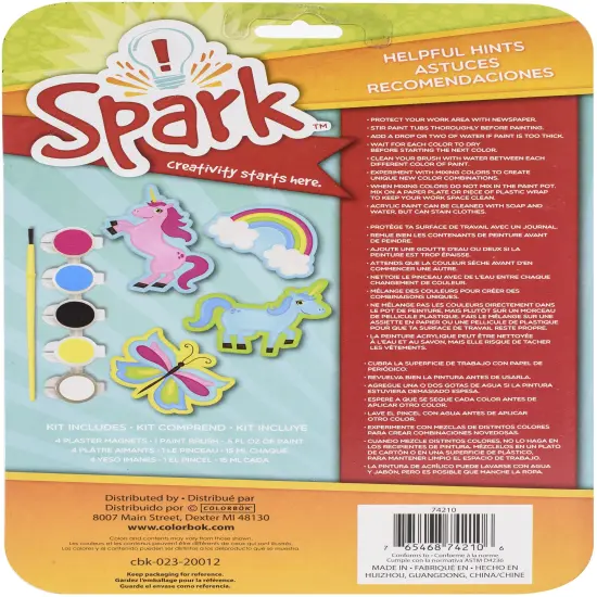 Colorbok Spark Plaster Magnet Kit-Unicorn {2}