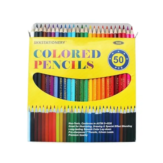 50 Pieces Colored Pencils,50 Vibrant Colors, Drawing Pencils for Sketch, Arts, Coloring Books, Christmas Halloween Gifts {2}