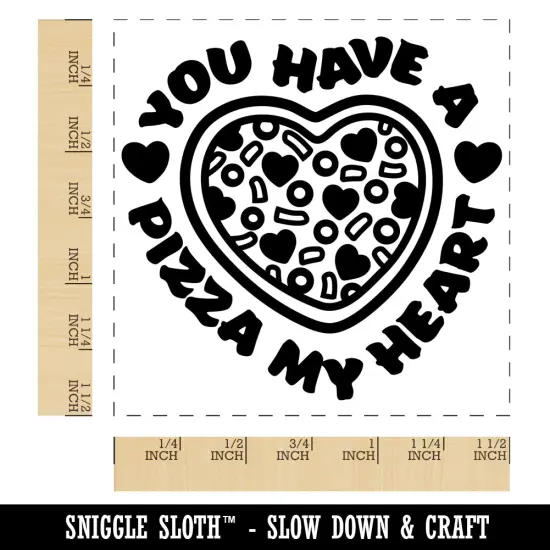 You Have a Pizza Piece of My Heart Love Anniversary Valentine's Day Self-Inking Rubber Stamp Ink Stamper Black {1}