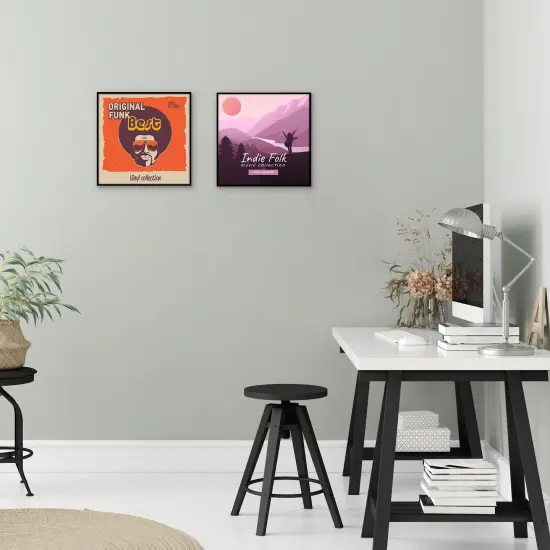 Americanflat 12.5 x 12.5 Album Cover Frame - Set of 2 - Vinyl Record Frame for Wall Display - Protect Your Favorite Album Covers - Plexiglass Cover - Hanging Hardware - Black {6}