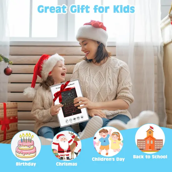 12 Inch LCD Writing Tablet Doodle Board Pad, Colorful Drawing Tablets Educational Toys, Christmas Birthday Gifts for 3 4 5 6 7 8 Years Old Girls Boys (Blue) {3}