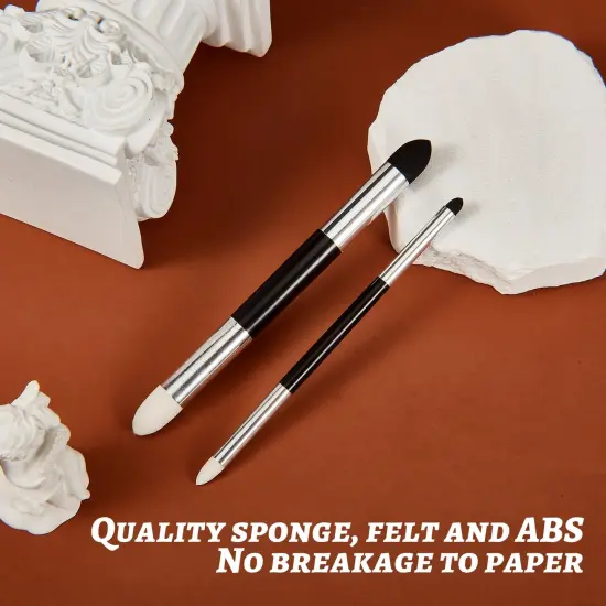 Kosiz 6 Pcs Blending Sponge Pen Double Headed Washable Rubbing Sponge Brush Sketch Wipe Reusable Blending Stump Drawing Art Blenders for School Student Artist Highlight Shadow Detail Correcting Tool {3}