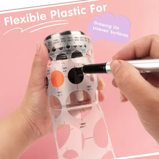 3 Pieces Circle Template Circle Round Stencil Templates for Drafting for Office and School Building Formwork Drawings Templates, Large and Small Size {5}