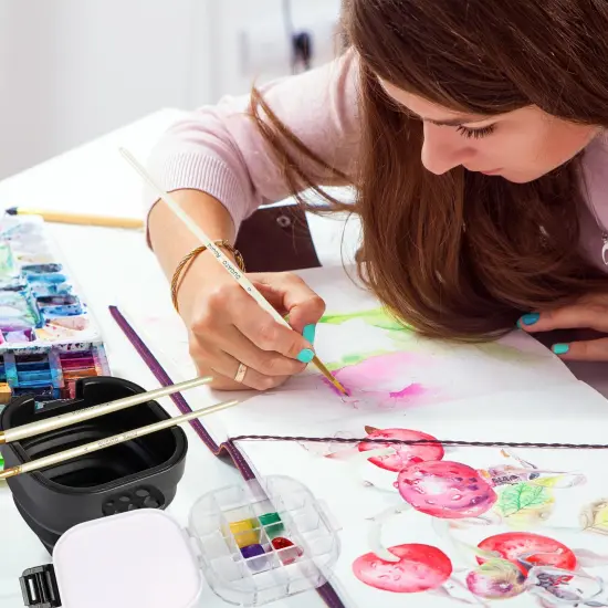 16 Well Empty Paint Organizer with Airtight Preservation, Each Cell Holds Up to 8ml of Paint Color for Easy Transportation, Small Lid Palette for Watercolor Gouache Acrylic Paint (Black) {4}