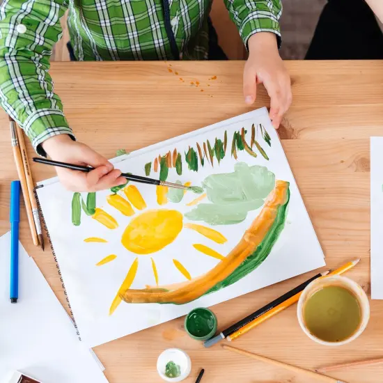 36 Color Watercolor Artist Paint Set with Plastic Palette Lid Case and Paintbrush - Watersoluable Cakes {4}