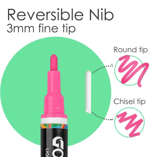 8 Colors Liquid Chalk Markers, Fine Tip Washable Window Chalkboard Glass Pens, Paint and Drawing for Car, Blackboard, & Bistro,Kids and Adults, Non-Toxic,Wet Erase - Reversible Tip {6}