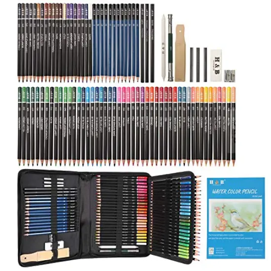 96 Pieces Sketching and Drawing Colored Pencils Set,Art Supplies Painting Graphite Professional Art Pencils Kit,Gifts for Teens & Adults Drawing Charcoal Tool Set {2}