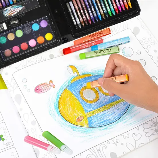 109 Pieces Deluxe Art Set for Kids, Painting & Drawing Art Supplies in a Plastic Case with Markers, Watercolor Cakes, Color Pencils, Great Art Kit Gift for Christmas New Year {5}