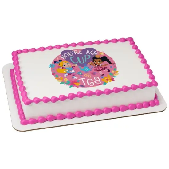 Disney Alice's Wonderland Bakery Cup of Tea Edible Cake Topper Image - 7.5" Round {2}