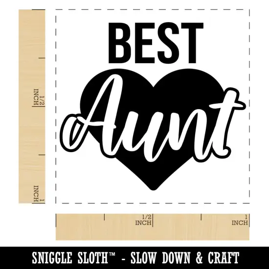 Best Aunt in Heart Self-Inking Rubber Stamp Ink Stamper Red {1}