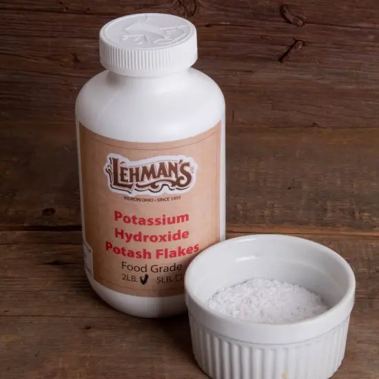 Lehman's Potassium Hydroxide for Soapmaking, 2 Pound Secure Twist-Lock Bottle of Potash Flakes, KOH, Natural Liquid Soap {4}