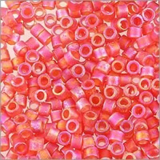 Miyuki Delica Seed Bead 11/0 Matte Transparent Cherry Red AB {2}