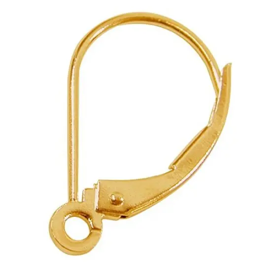 Lever Back Earring 14 Karat Solid Yellow Gold {1}
