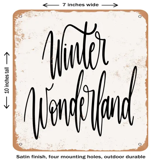 DECORATIVE METAL SIGN - Winter Wonderland - 2- Vintage Rusty Look {1}