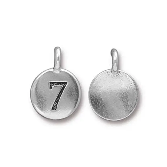 TierraCast 11mm Antique Silver Plated Number 7 Charm {1}