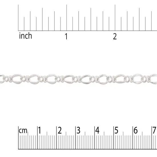 JewelrySupply Figaro Link Chain 4mm Silver Plated (Foot) {1}