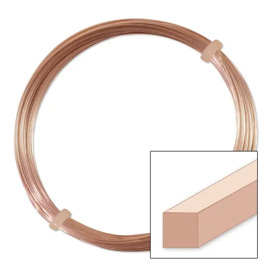 German Style Rose Gold Color Square Wire 20 Gauge {1}