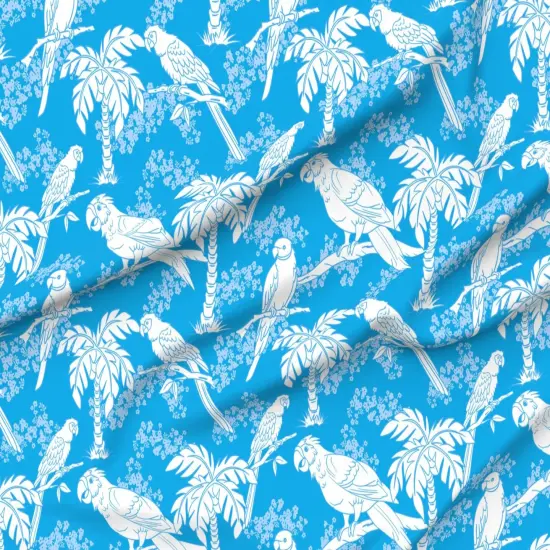 Various Fabrics by the Yard or Fat Quarter Tropical Paradise Birds Palm Trees Bright Exotic Beach Custom Printed Fabric by Spoonflower {6}