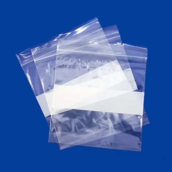 Clear Reclosable Zipper Bags 5x5 W/White Block (Package of 100) {2}