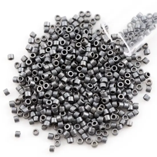 Miyuki Delica Seed Bead 11/0 Matte Charcoal Glazed Luster {1}