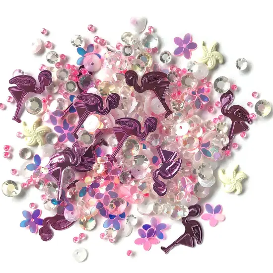Buttons Galore Sparkletz DIY Craft Embellishments 30 Grams - 3 Packs of Pink Flamingo {1}