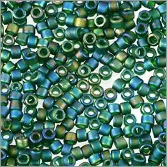 Miyuki Delica Seed Bead 11/0 Matte Transparent Dark Green AB {2}