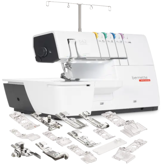 Bernette b62 AirLock Coverstitch Sewing Machine With Ultimate Presser Foot Combo {1}