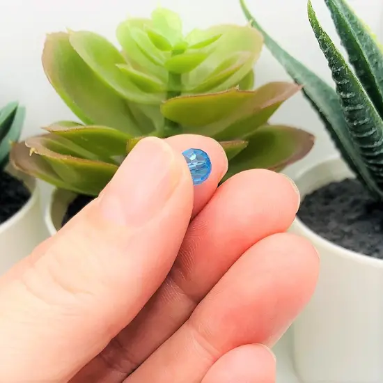 4, 20 or 50 Pieces: 6x8 mm Teardrop Aqua Blue Imitation Crystal December Birthstone Beads {5}