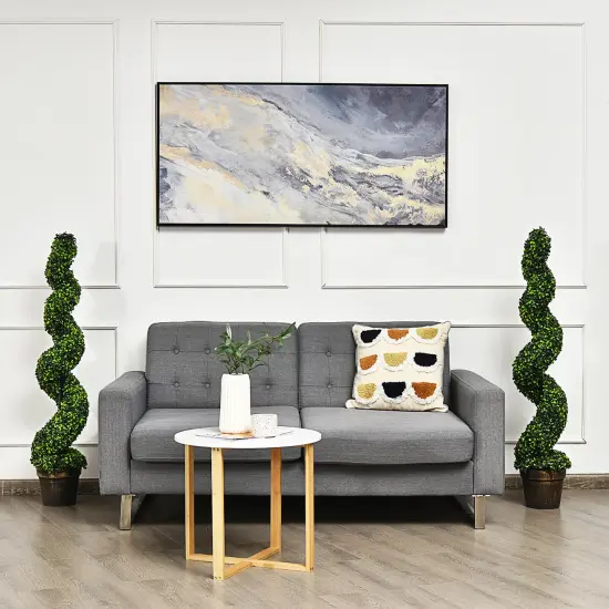 Costway 2 Pack 4FT Artificial Spiral Boxwood Topiary Tree Indoor Outdoor Decor {2}