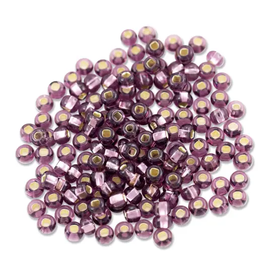 Czech Seed Bead 6/0 (4mm) Beads Silver Lined Amethyst Beads {1}