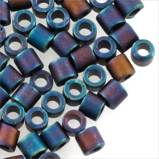 Miyuki Delica Seed Bead 8/0 Metallic Matte Blue AB {3}