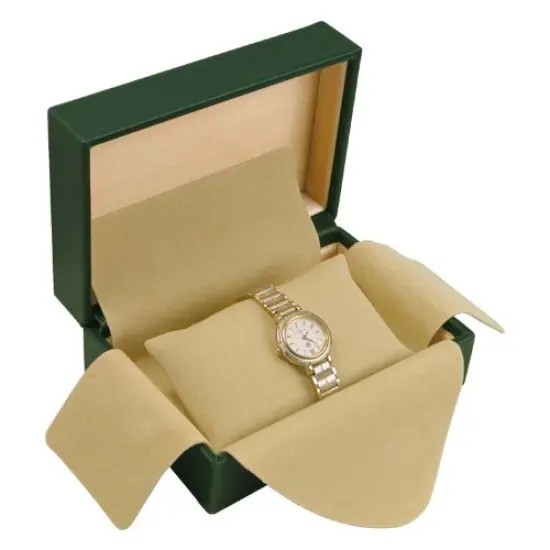 JewelrySupply Rolex Style Green Luxury Watch Box - Tan Inside {1}