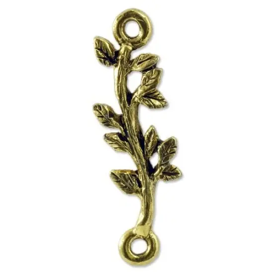 Leaf Connector 24x8mm Pewter Antique Gold Plated {1}