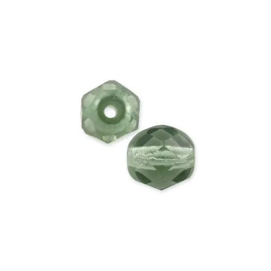 JewelrySupply Czech Fire Polished Glass Round Beads 6mm Tourmaline (Package of 25) {1}