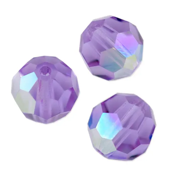 Preciosa Crystal Round Bead 6mm Violet AB (Package of 20) {1}