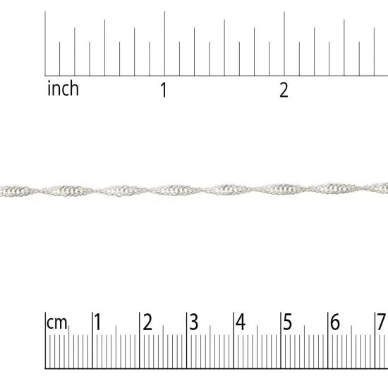 JewelrySupply 1mm Silver Plated Spiral Link Chain (1 Foot) {1}