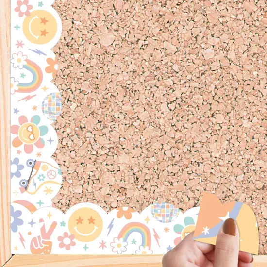Big Dot of Happiness Retro Pastel - Scalloped Classroom Decor - Bulletin Board Borders - 51 Feet {1}