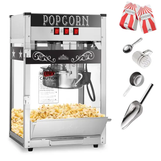 Olde Midway Commercial Popcorn Machine Maker Popper with 8-Ounce Kettle {2}