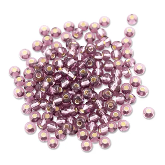 Czech Seed Bead 6/0 (4mm) Beads Silver Lined Light Amethyst Beads {1}