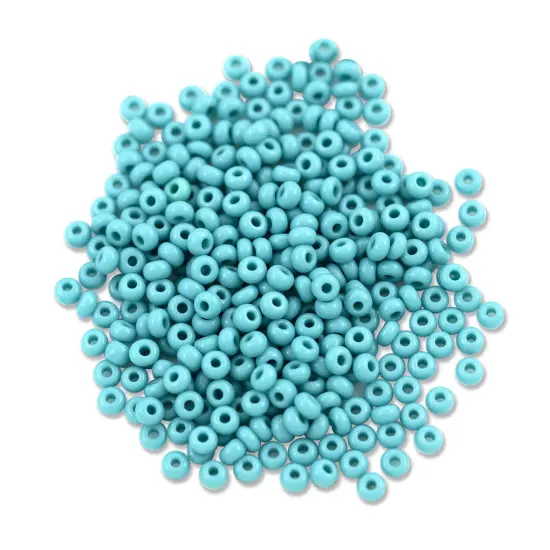 Czech Seed Bead 8/0 (3mm) Opaque Turquoise (10 Grams) {1}
