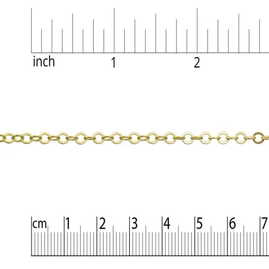 JewelrySupply Cable Link Chain 3mm Satin Hamilton Gold Plated (Foot) {2}