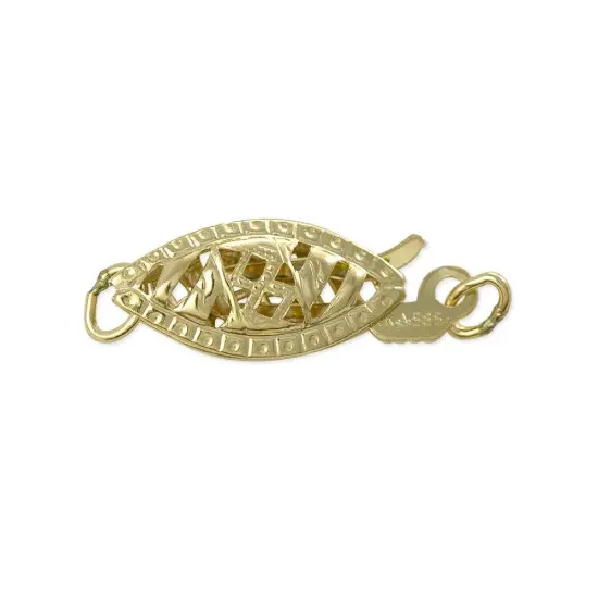 Filigree Jewelry Clasp 14 Karat Solid Yellow Gold Pearl Clasps {1}