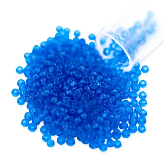 Miyuki Round Rocaille Seed Bead 11/0 Transparent Peacock Blue {1}