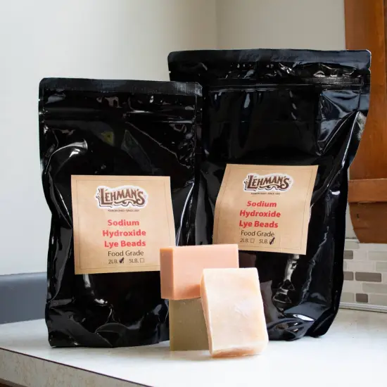 Lehman's Sodium Hydroxide for Soapmaking, Resealable Bag of Lye Beads, NaOH, Do It Yourself Natural Bar Soap {2}
