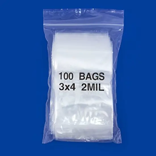 Clear Plastic Reclosable Zipper Bags 3x4 (Package of 100) {3}