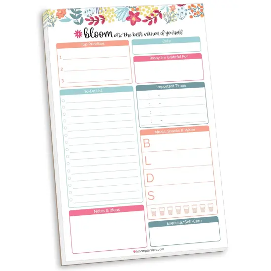 bloom daily planners Planning Pad, 6" x 9", Daily Planning System, Floral Dots {1}