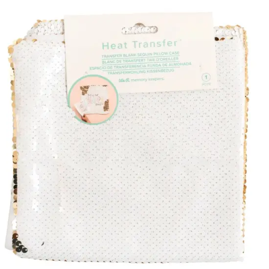 We R Memory Keepers Heat Transfer Blank Sequin Pillow GOLD / White 660379 by American Crafts {4}