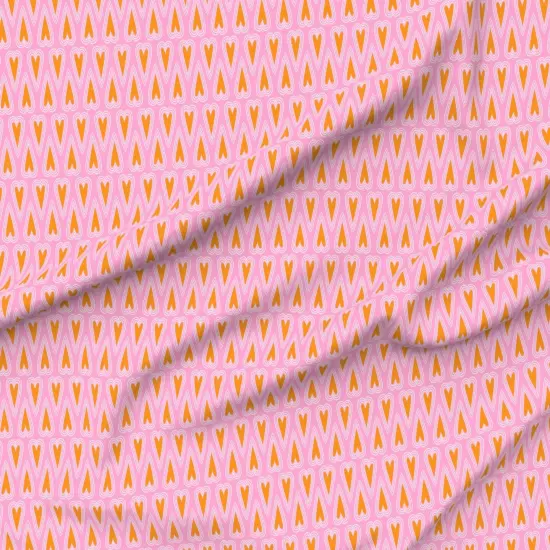 Various Fabrics by the Yard or Fat Quarter Hearts Pink Whimsical Valentine'S Day Cute Orange Valentine Custom Printed Fabric by Spoonflower {6}