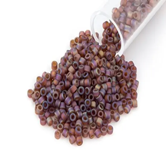 Miyuki Delica Seed Bead 11/0 Matte Transparent Amber AB {3}